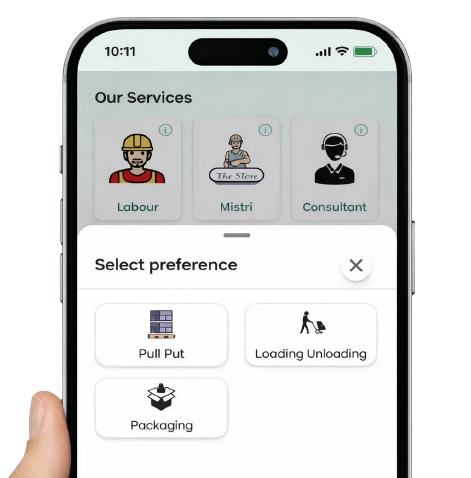 Choose service and category